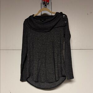 Elegant Charcoal Cowl Neck Sweater